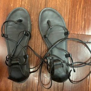 Black lace up sandals